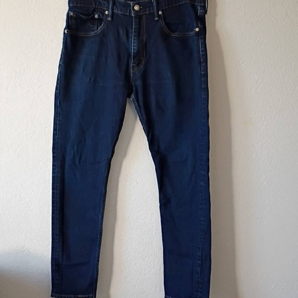 Levi's 512 Dark Blue Slim Jeans for Men Size 34x32 - Picture 2 of 8